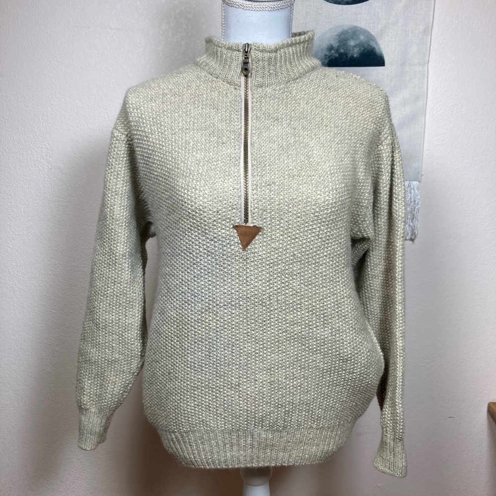 Sahalie 100%wool sweater half-zip